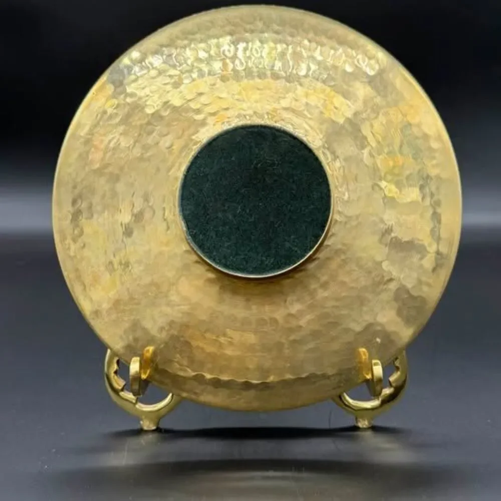 Vintage Hammered Brass Decorative Plate
